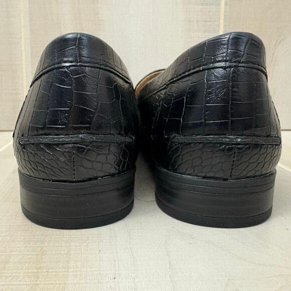 LifeStride Soft System Black Faux Croc Embossed Loafers Women’s Size 8M - Picture 5 of 11
